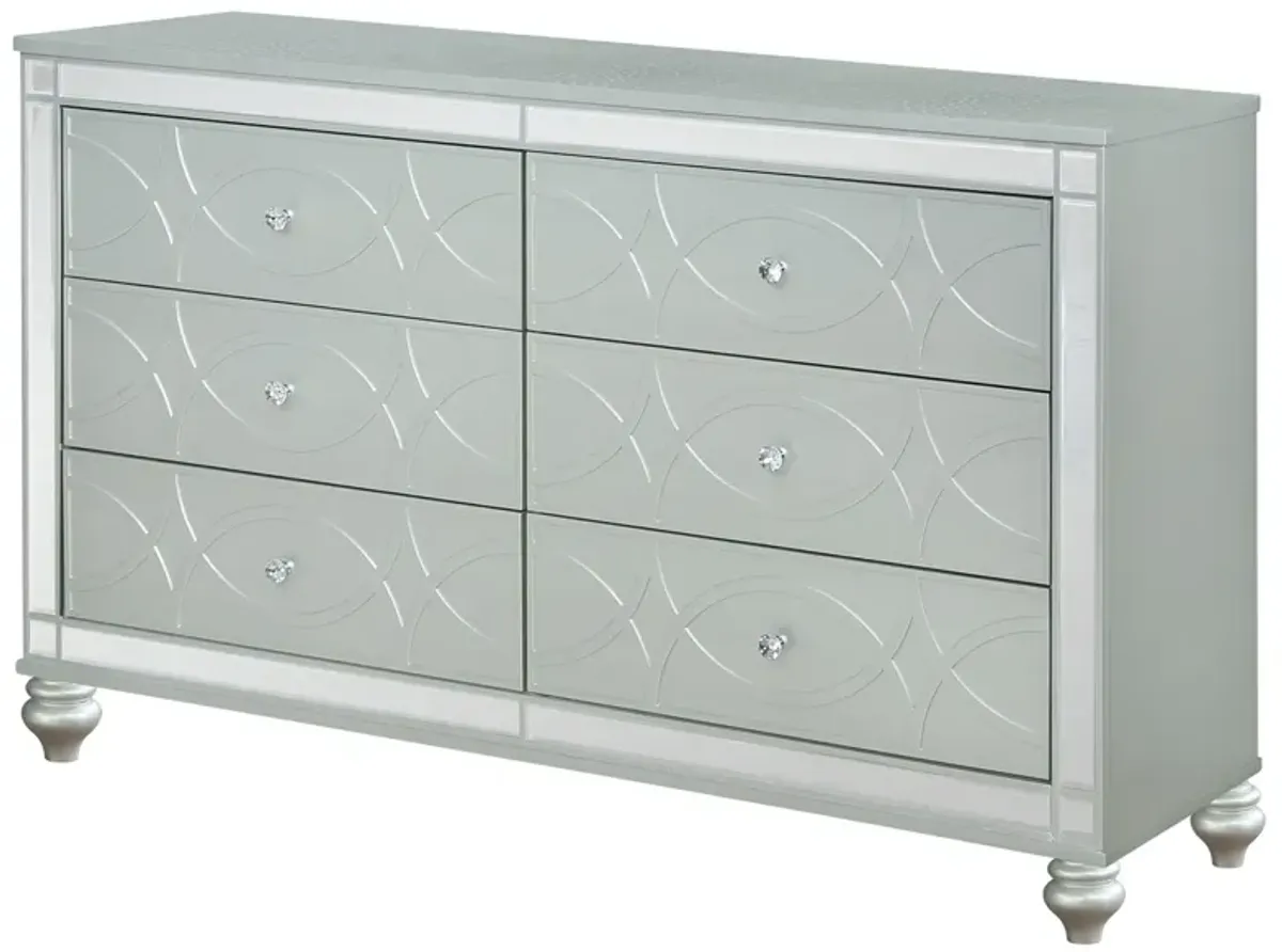 Coaster Gunnison 6-Drawer Dresser Silver Metallic