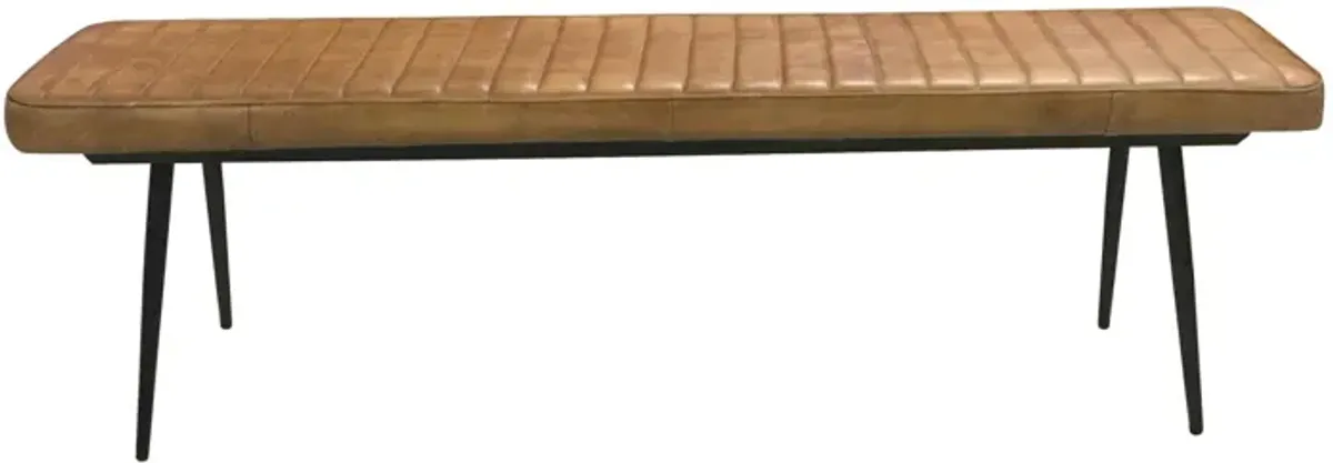 Coaster Misty Leather Upholstered Dining Bench Antique Camel