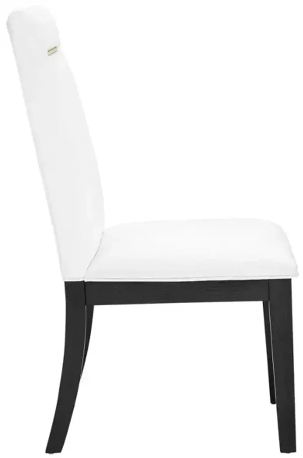 Steve Silver Yves White Performance Dining Side Chair In Charcoal Finish