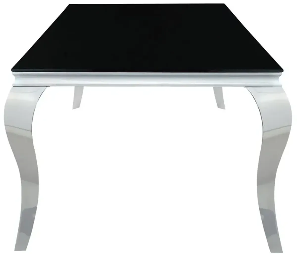 Coaster Carone Rectangular 81 Inch Glass Top Dining Table Black