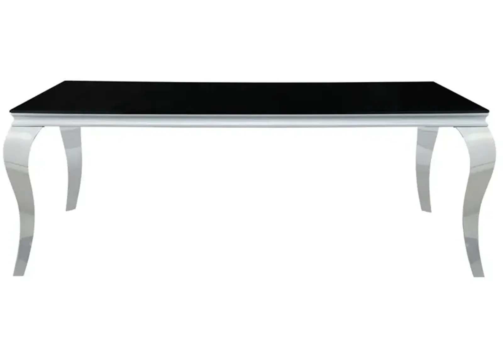 Coaster Carone Rectangular 81 Inch Glass Top Dining Table Black