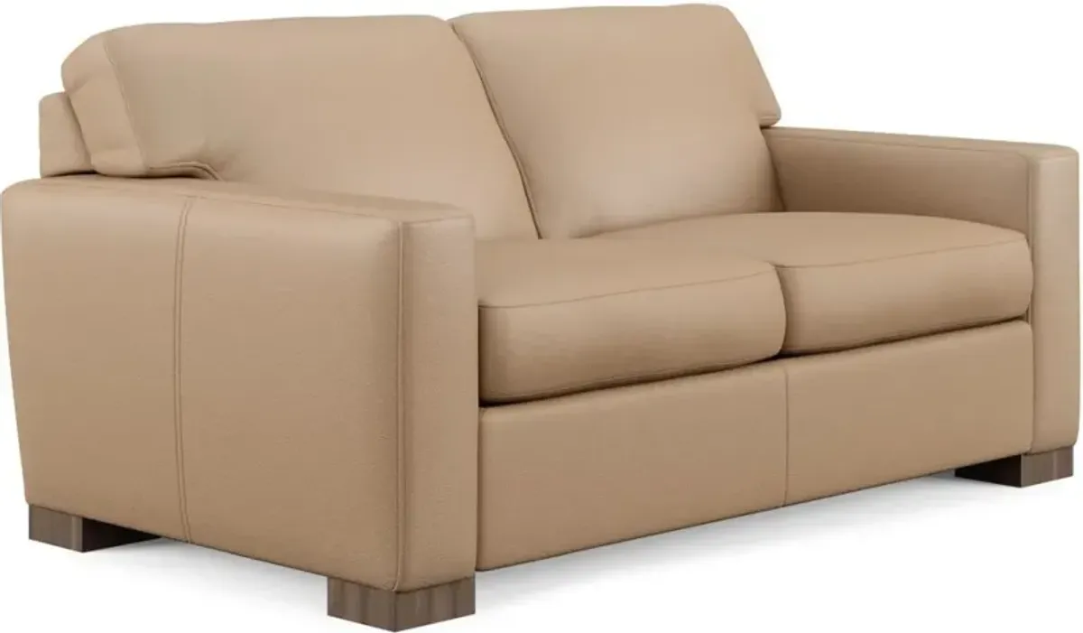 Flexsteel Bryant Beige Leather Loveseat