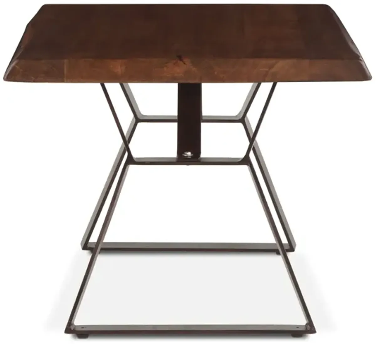 Home Trends Design London Loft 23-Inch Acacia Wood Live Edge Side Table in Walnut Finish