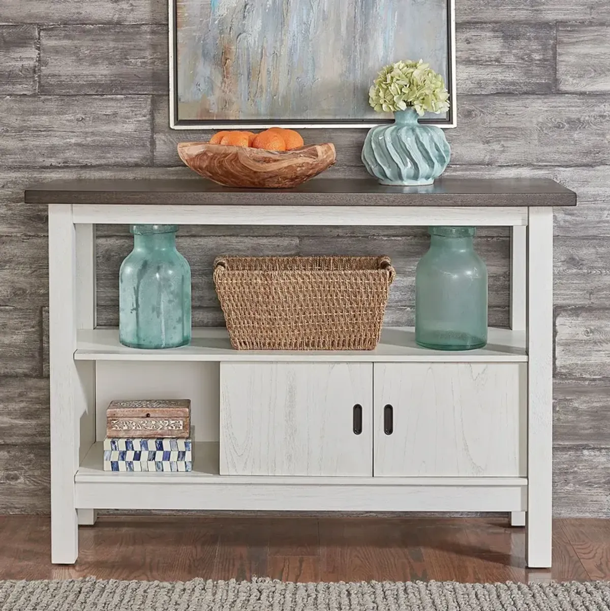 Liberty Furniture Brook Bay Carbon Grey/Textured White Sideboard