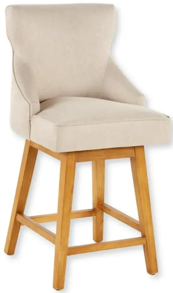 LUCY SWIVEL COUNTER STOOL IN NATURAL/BISCUIT