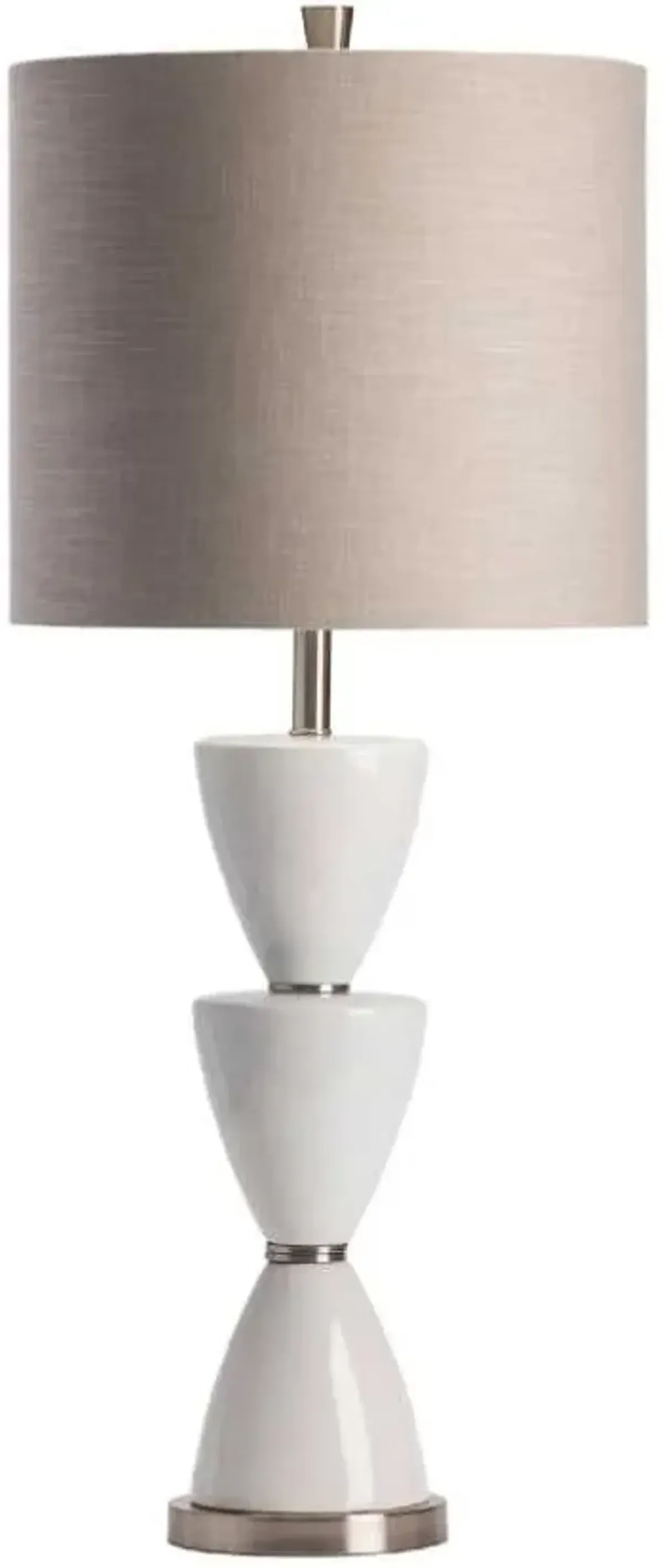 Crestview Morison White & Brushed Nickel Table Lamp