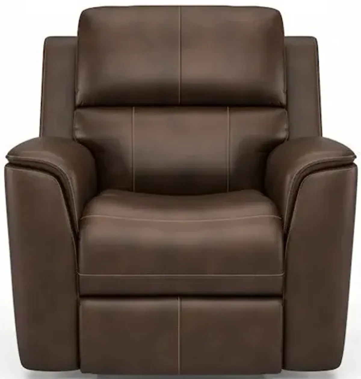 Flexsteel Henry Leather Power Recliner with Power Headrest & Lumbar in Hickory