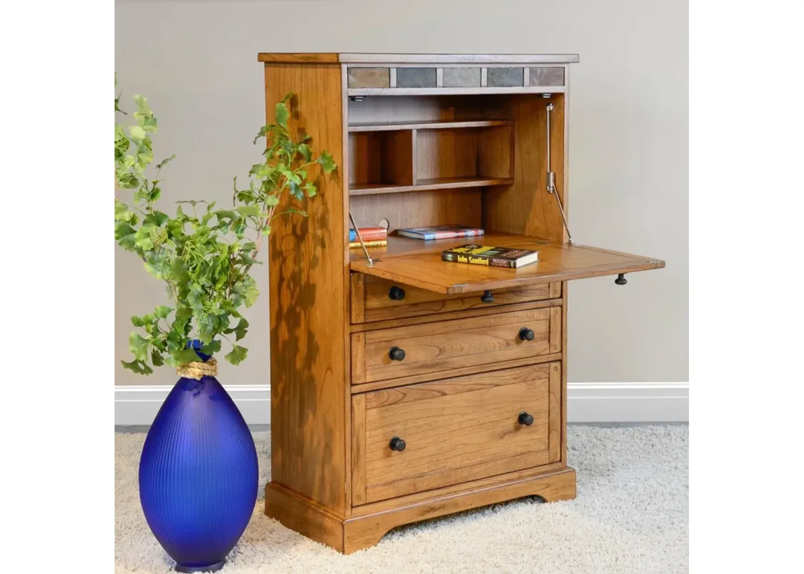 SEDONA RUSTIC OAK LAPTOP ARMOIRE