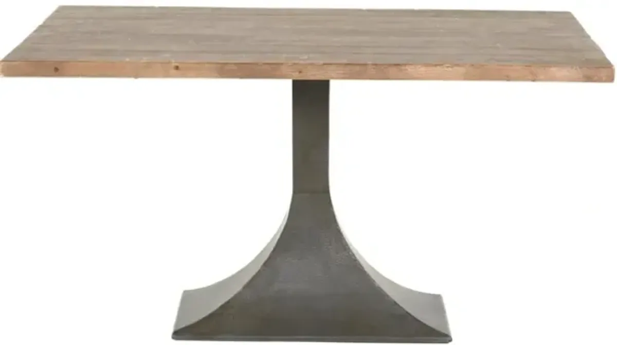 Nest Home Makenzie 56 Inch Rectangular Dining Table in Medium Grey with Iron Base