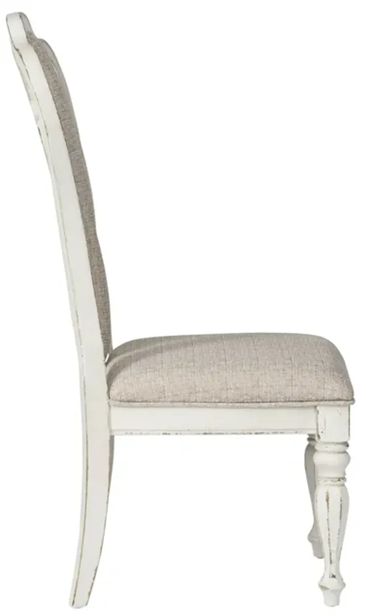 Liberty Furniture Magnolia Manor Antique White Splat- Back Upholstered Side Chair -