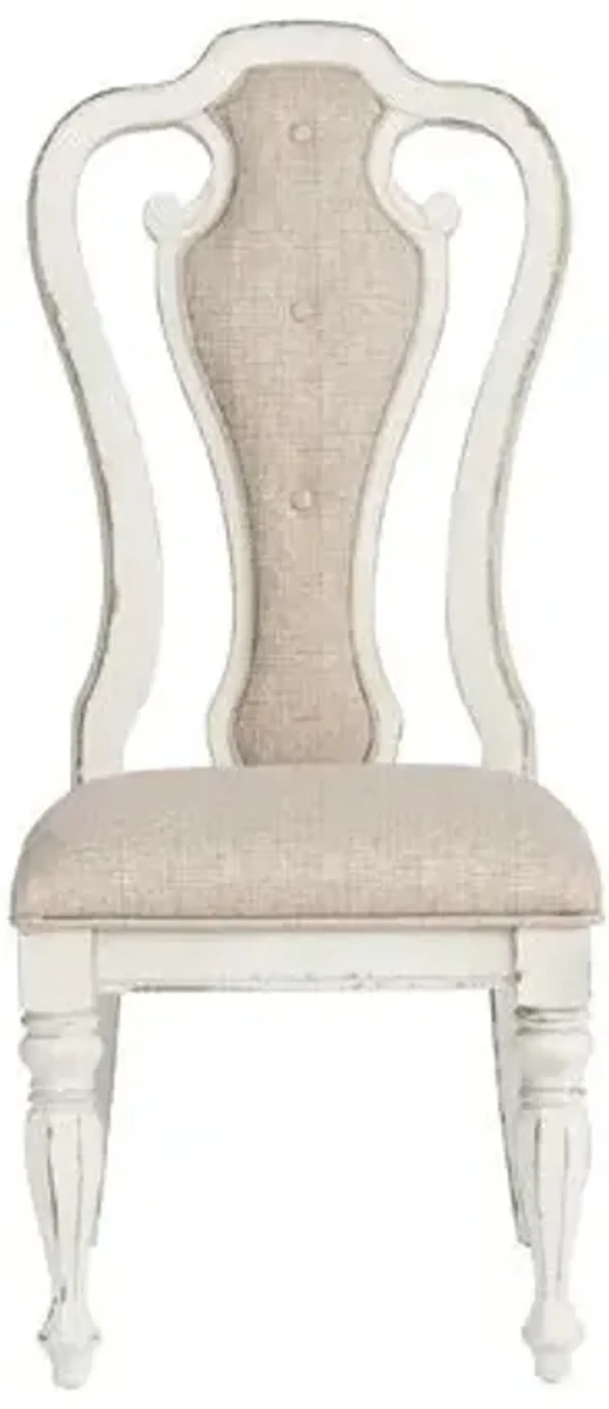 Liberty Furniture Magnolia Manor Antique White Splat- Back Upholstered Side Chair -