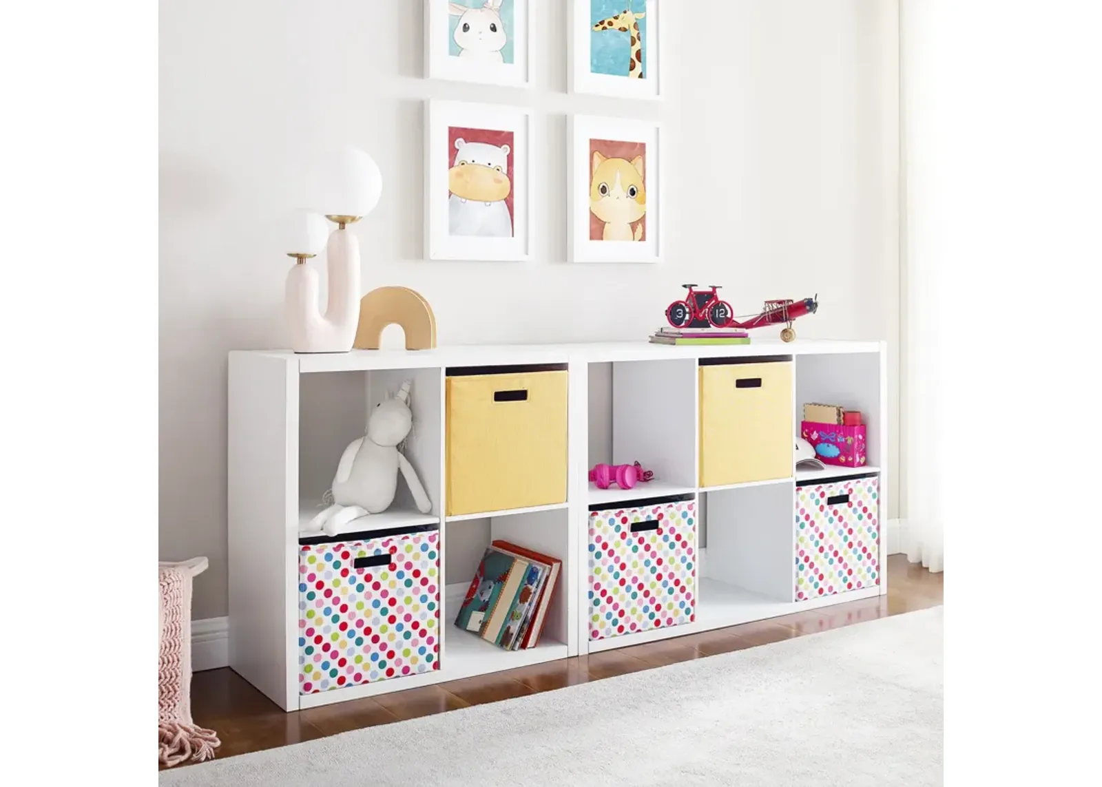 Linon Galli 4 Cubby Storage Cabinet White