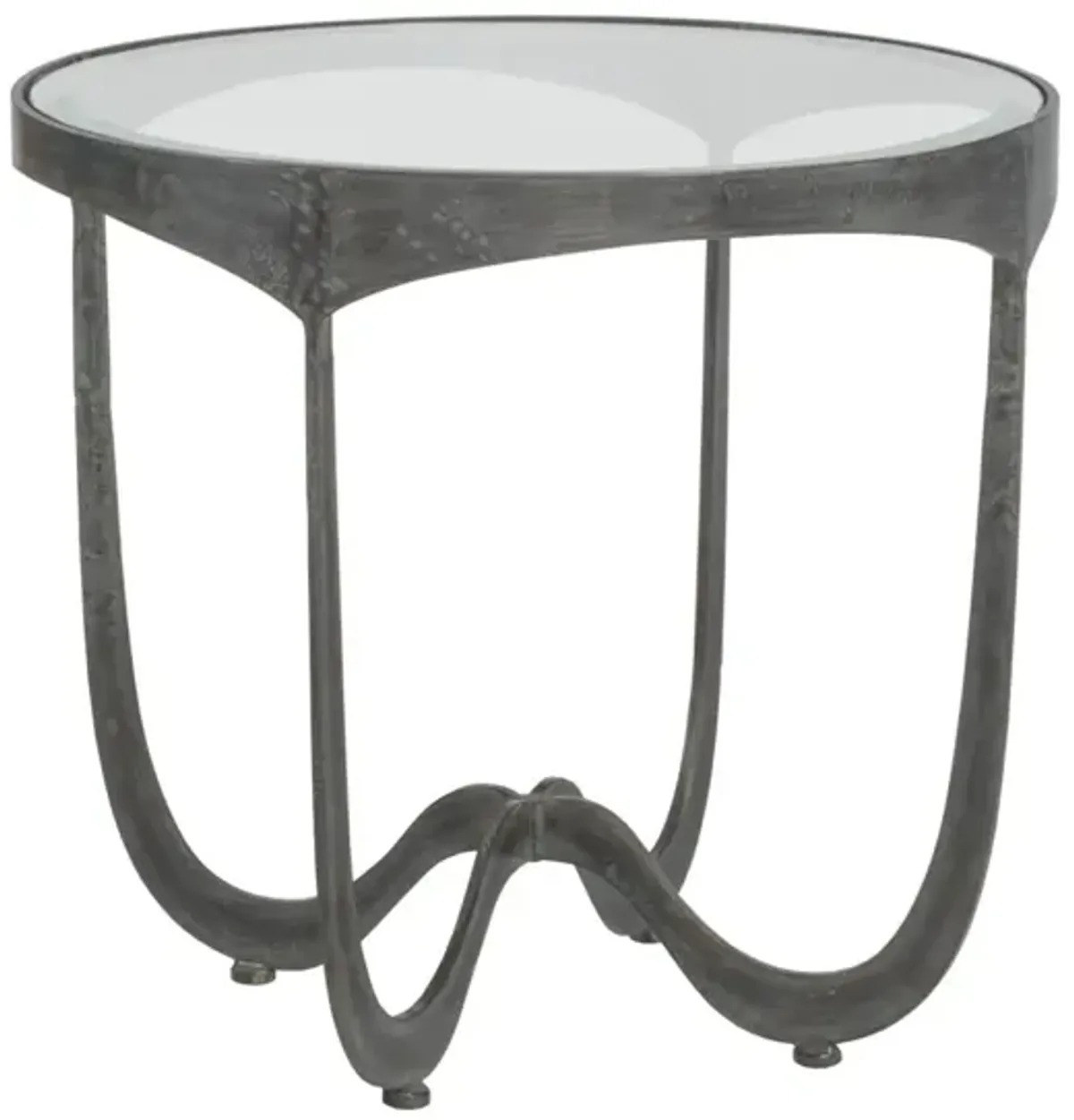 Artistica Home by Lexington Metal Designs Sophie 26 Inch Round Metal End Table Iron Gray