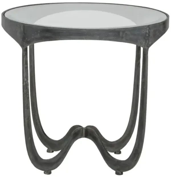 Artistica Home by Lexington Metal Designs Sophie 26 Inch Round Metal End Table Iron Gray