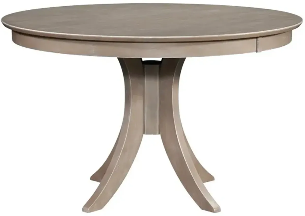 John Thomas Cosmopolitan 30 Inch Siena Pedestal Table in Taupe Gray