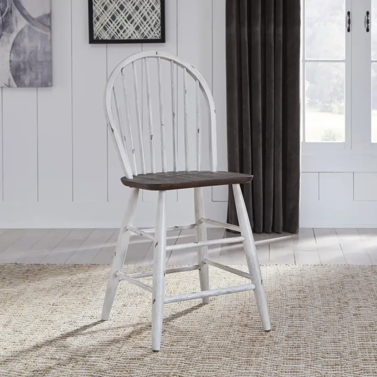 Liberty Furniture Farmhouse Two-Tone White Counter-Height Chair