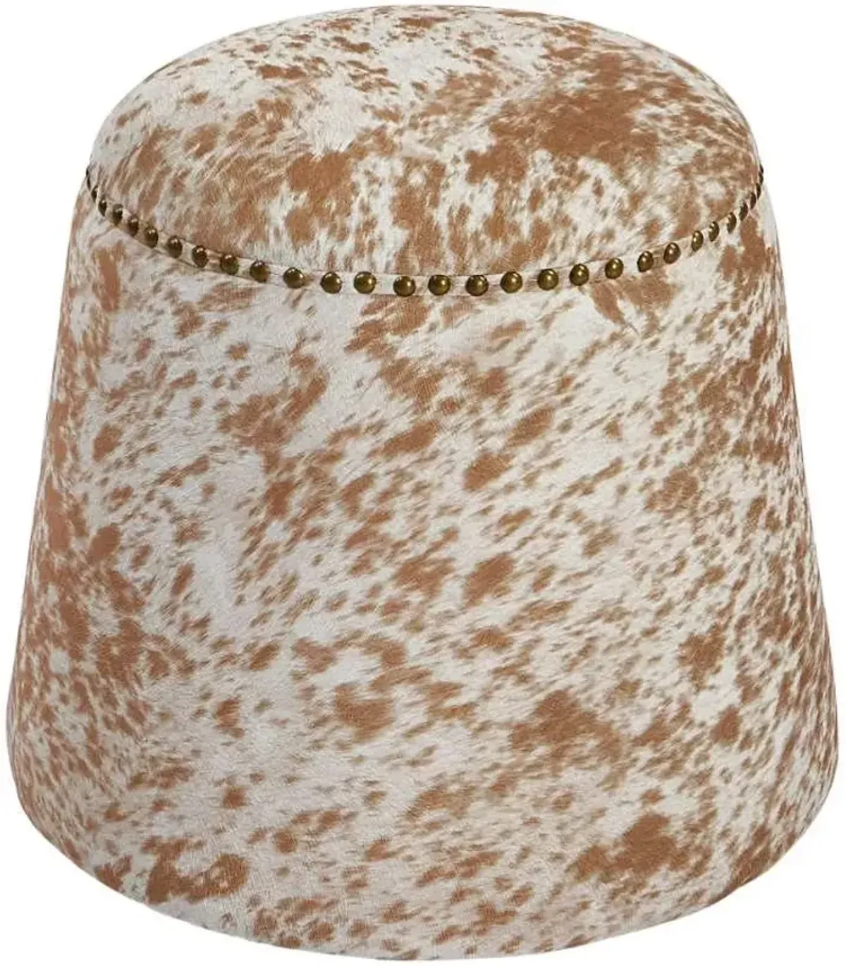 Uttermost Gumdrop Cow Hide Brown/White Ottoman