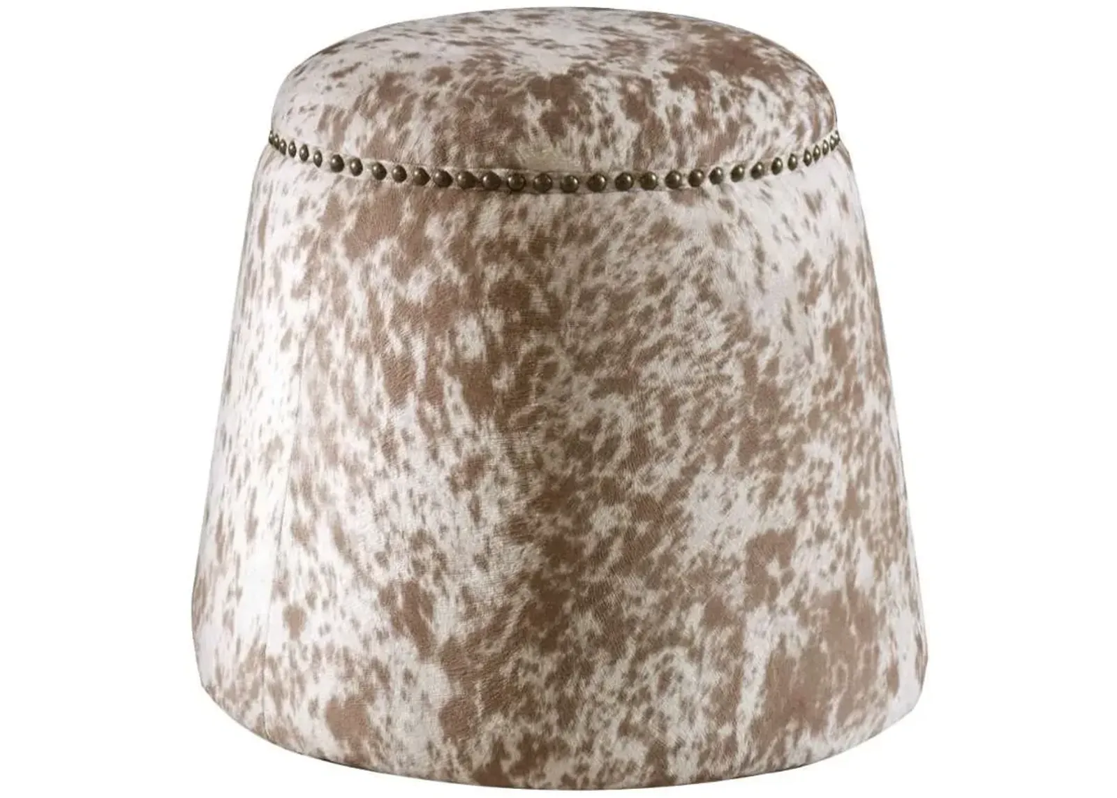 Uttermost Gumdrop Cow Hide Brown/White Ottoman