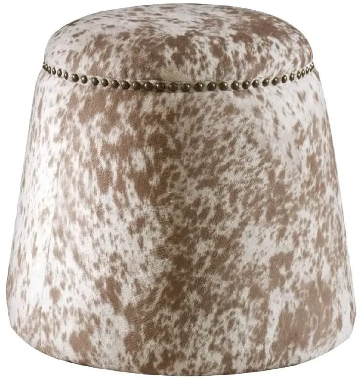 Uttermost Gumdrop Cow Hide Brown/White Ottoman