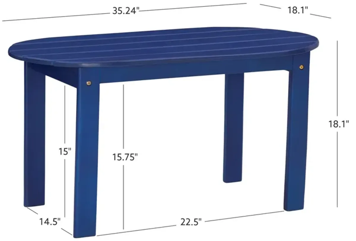 Linon Adirondack Coffee Table Blue