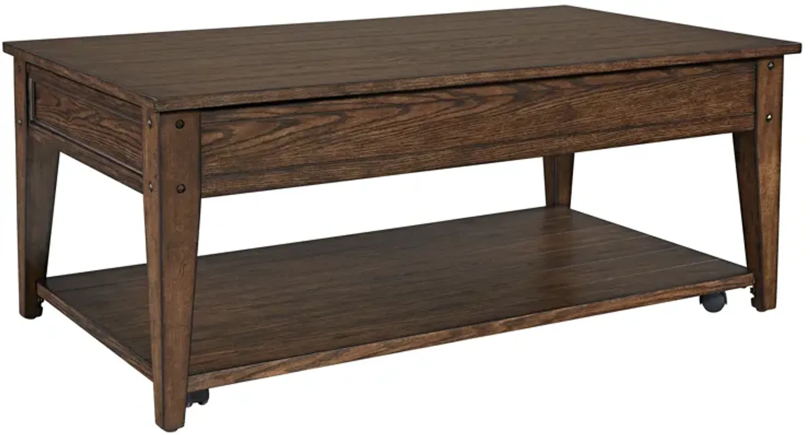 Liberty Furniture Lake House Rustic Brown Oak Lift-Top Cocktail Table