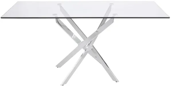 Coaster Carmelo Rectangular 66 Inch Glass Top Dining Table Chrome