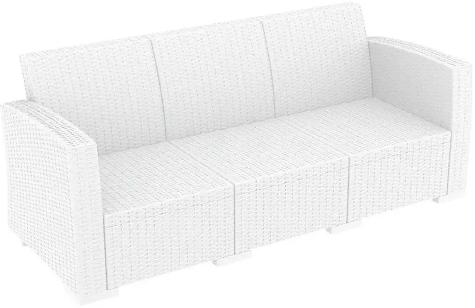 Compamia Monaco Resin Patio Sofa White with Sunbrella Natural Cushion