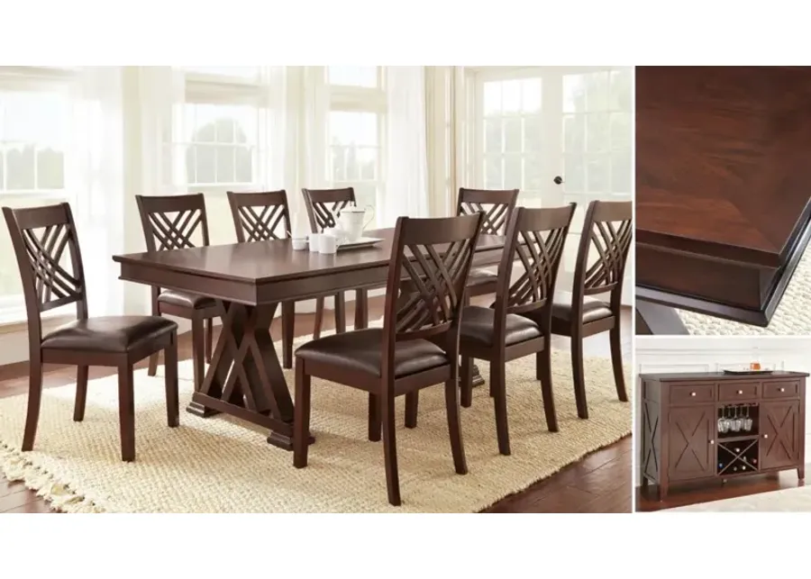 7 PIECE ADRIAN TABLE W/6 SIDE CHAIRS