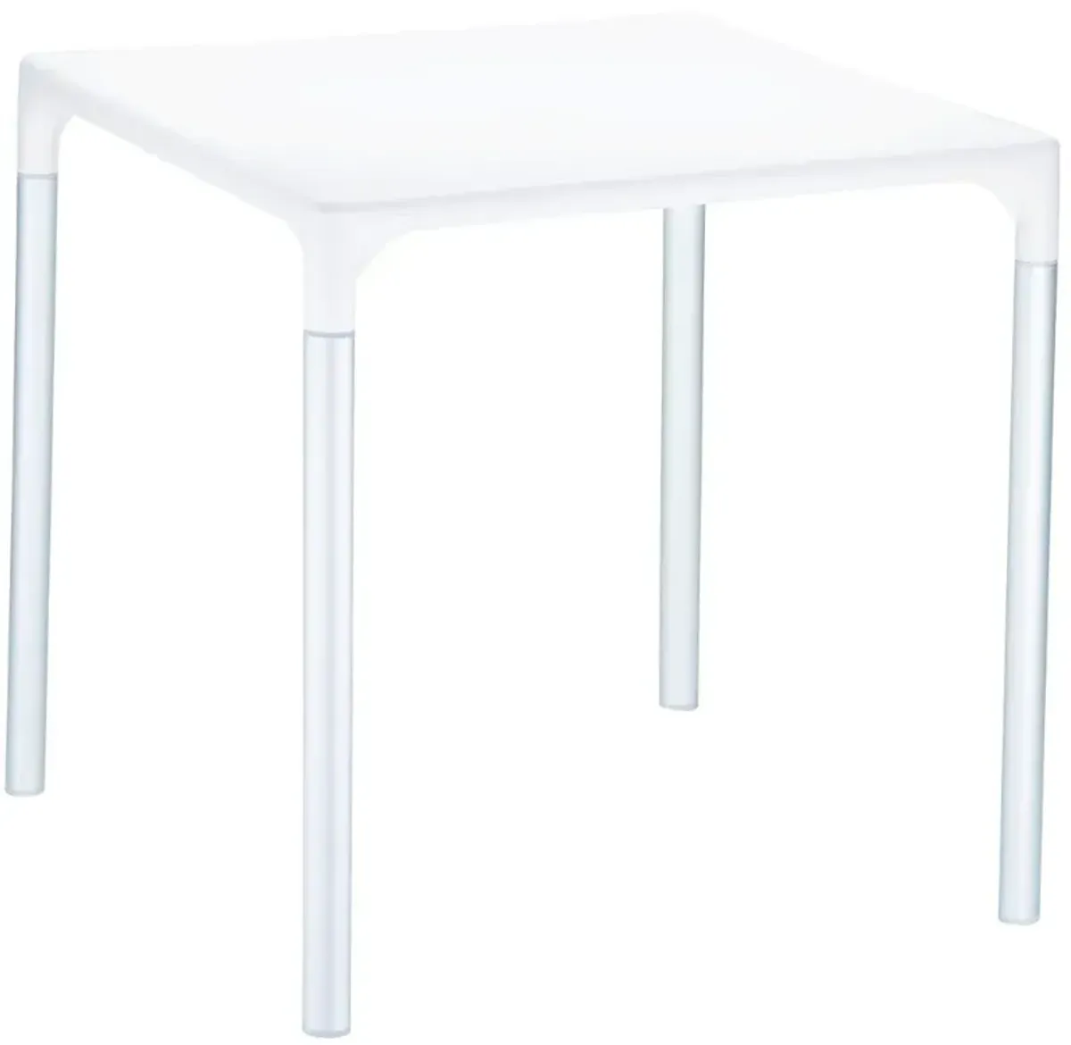 Compamia 28 Inch Mango Alu Outdoor Square Dining Table White