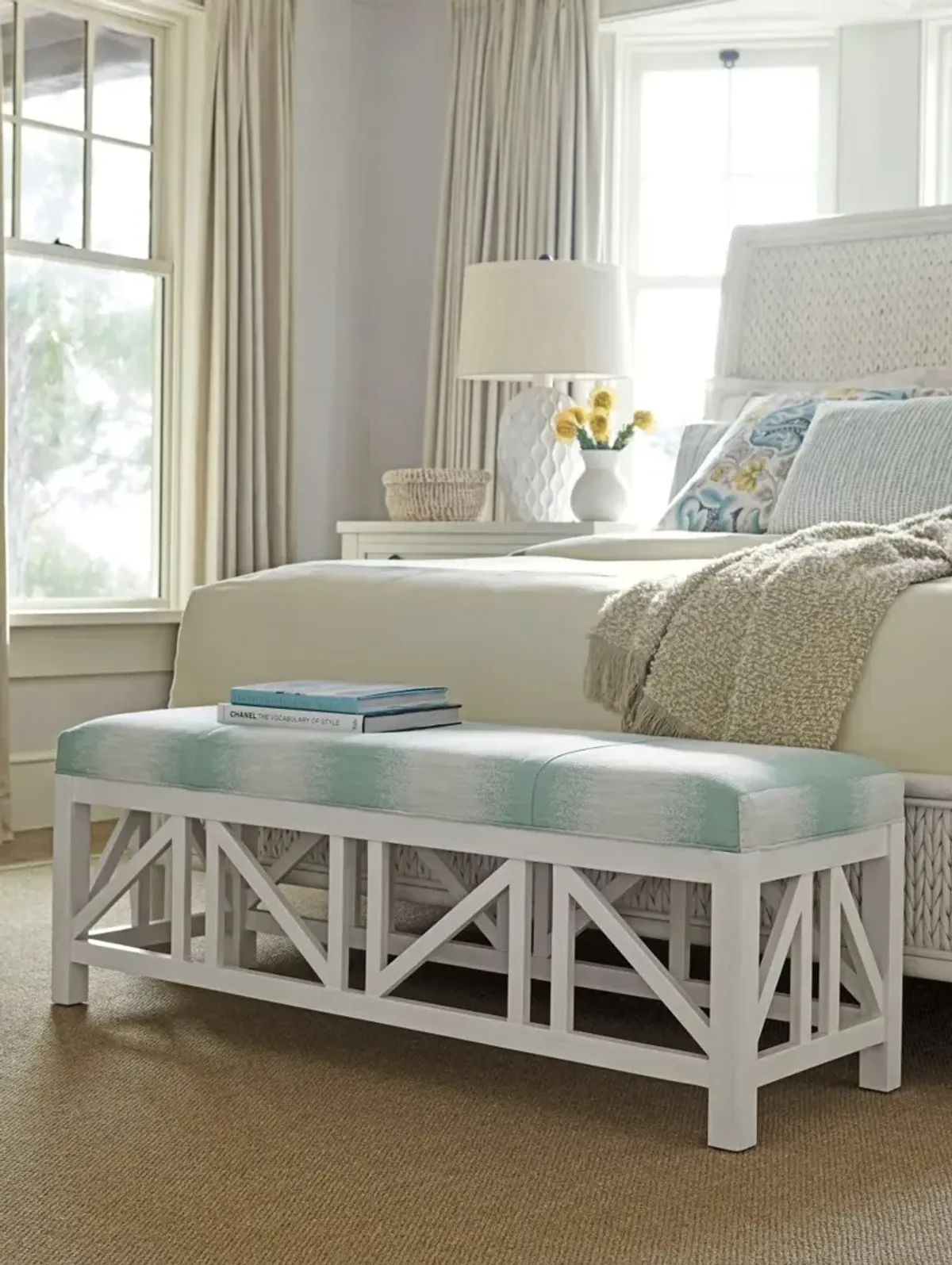 Tommy Bahama Home by Lexington Ocean Breeze White Birkdale Bench