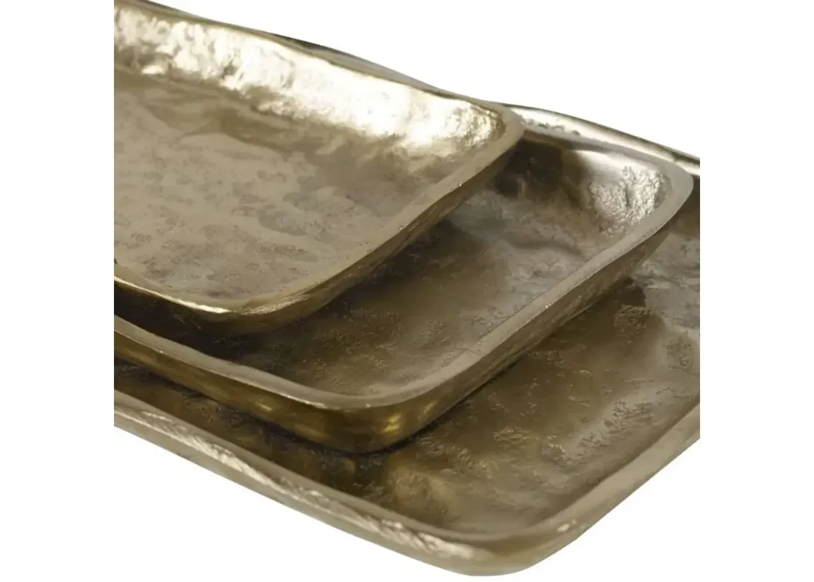 Uttermost Artisan 3-Piece Antique Gold Tray Set