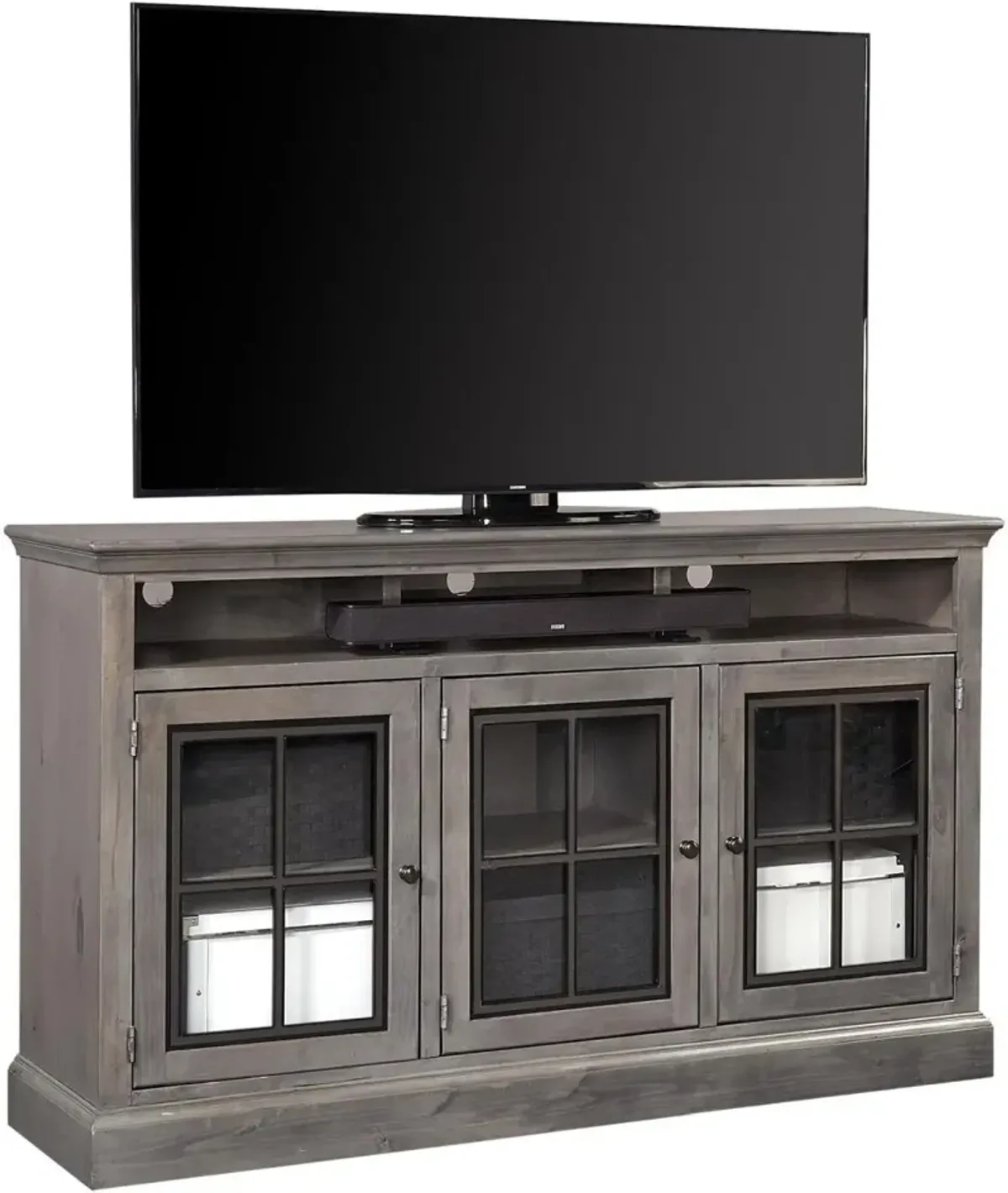 Aspenhome Churchill 66 Inch Ghost Black Highboy TV Stand Console