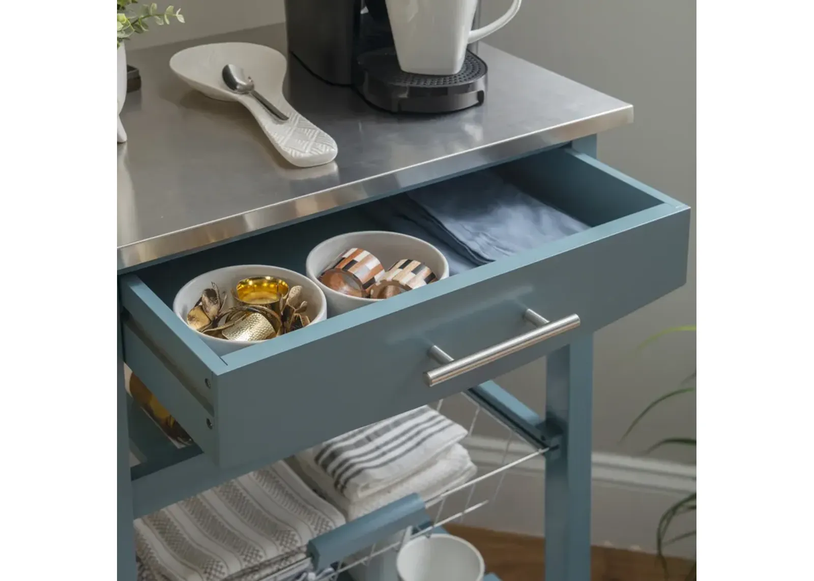 CLARKE BLUE KITCHEN CART