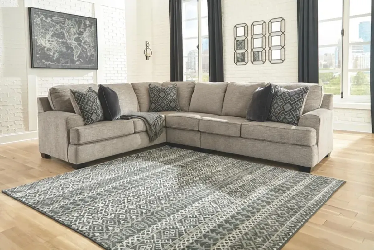 Ashley Bovarian 3-Piece Sectional Casual Stone