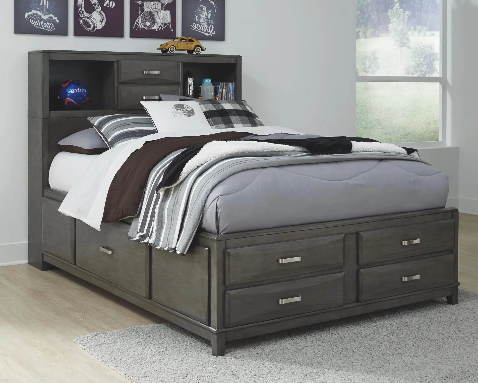 CAITBROOK FULL STORAGE BED WITH 7 DRAWERS GRAY SIGNATURE DESIGN