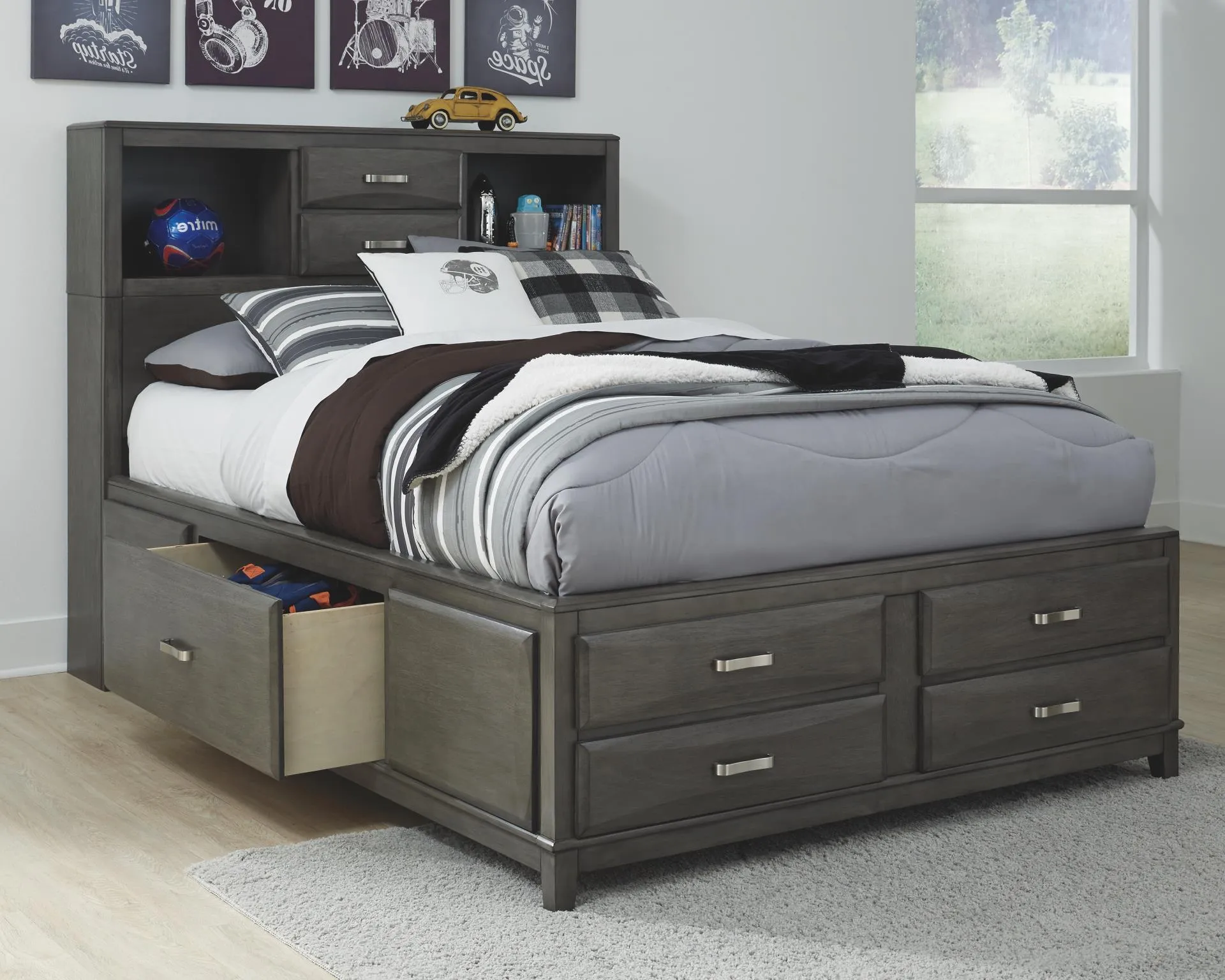 CAITBROOK FULL STORAGE BED WITH 7 DRAWERS GRAY SIGNATURE DESIGN