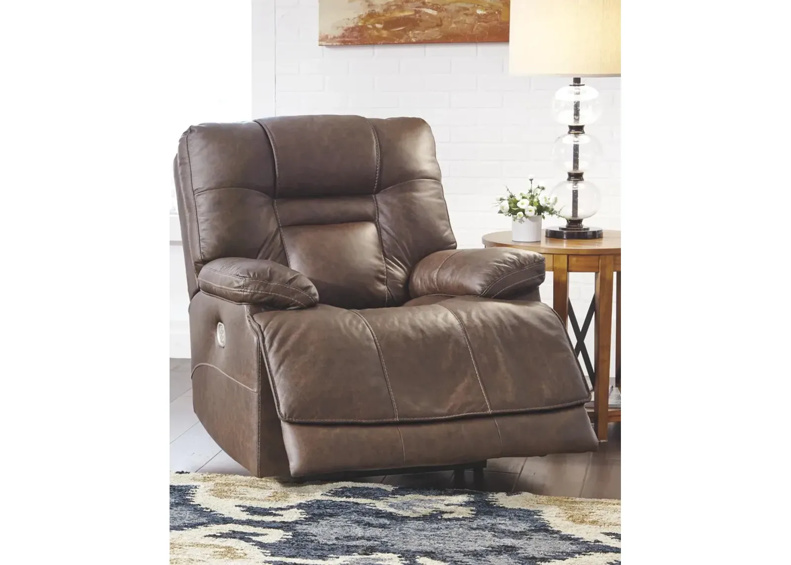 Ashley Wurstrow Umber Power Recliner with Adjustable Headrest