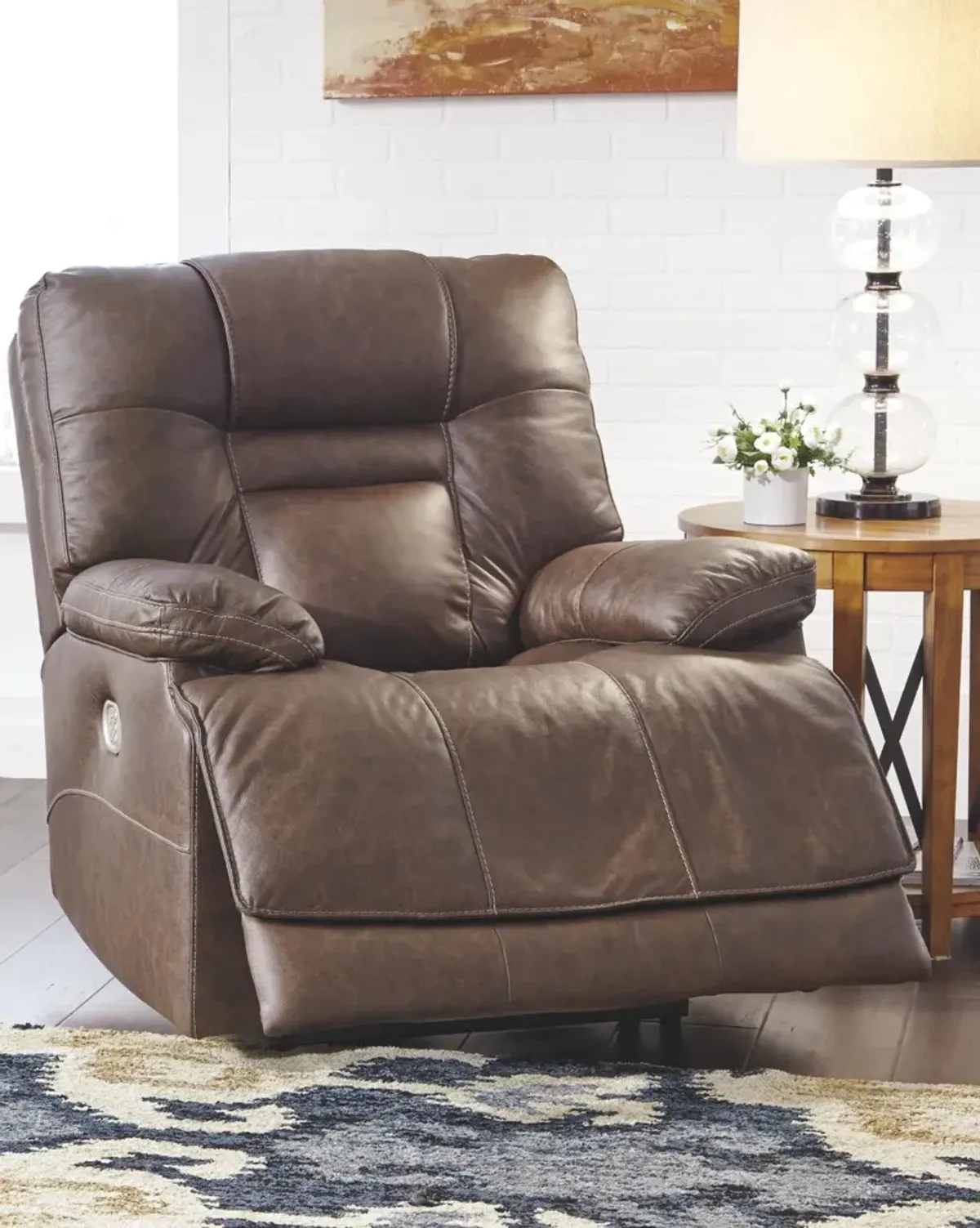 Ashley Wurstrow Umber Power Recliner with Adjustable Headrest