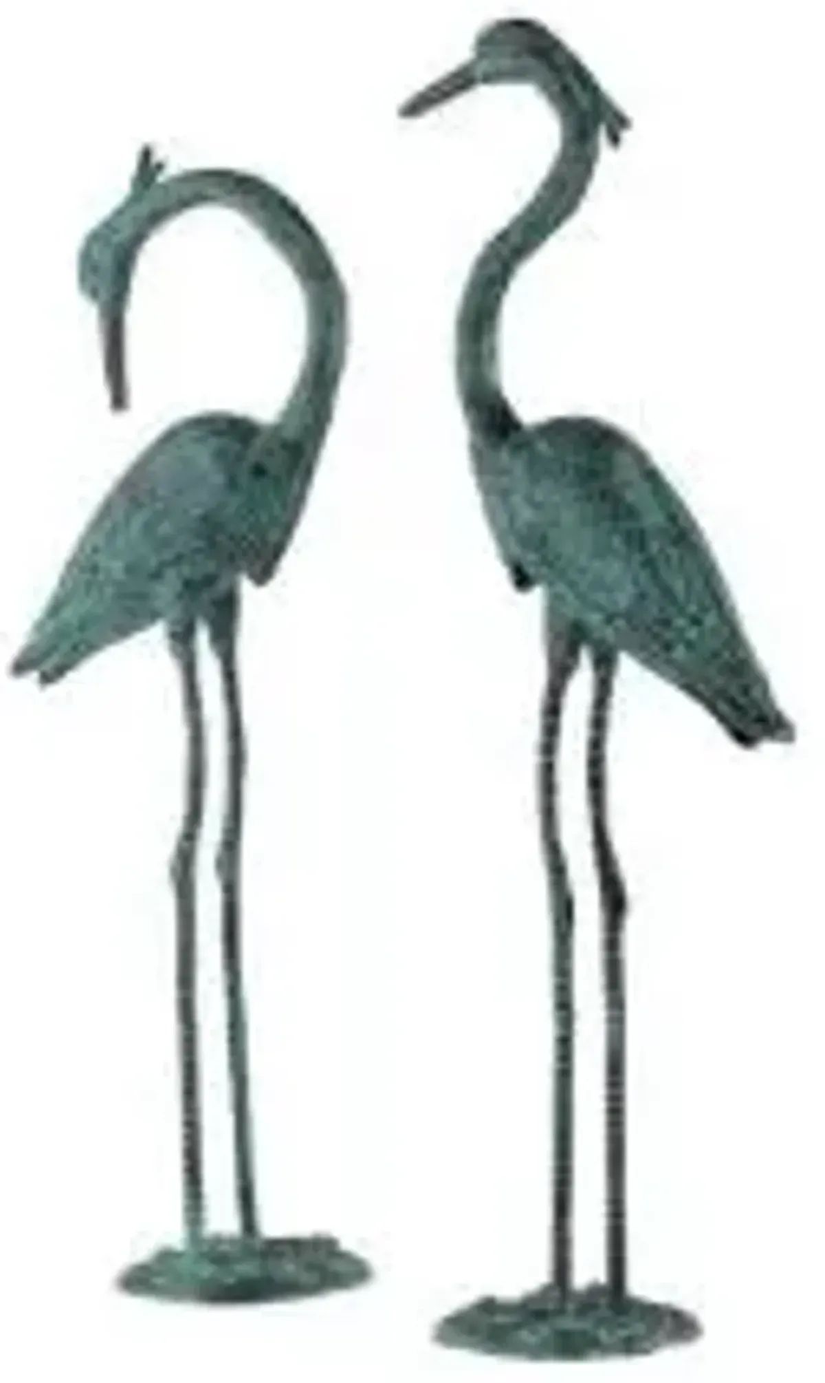 UMA Home Decor Green Aluminum Crane Indoor Outdoor Garden Sculpture Set of 2 -- 47" & 52"