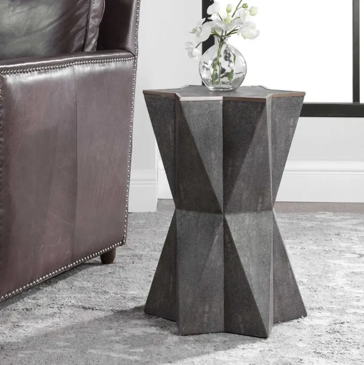 Uttermost Capella Charcoal Gray Accent Table