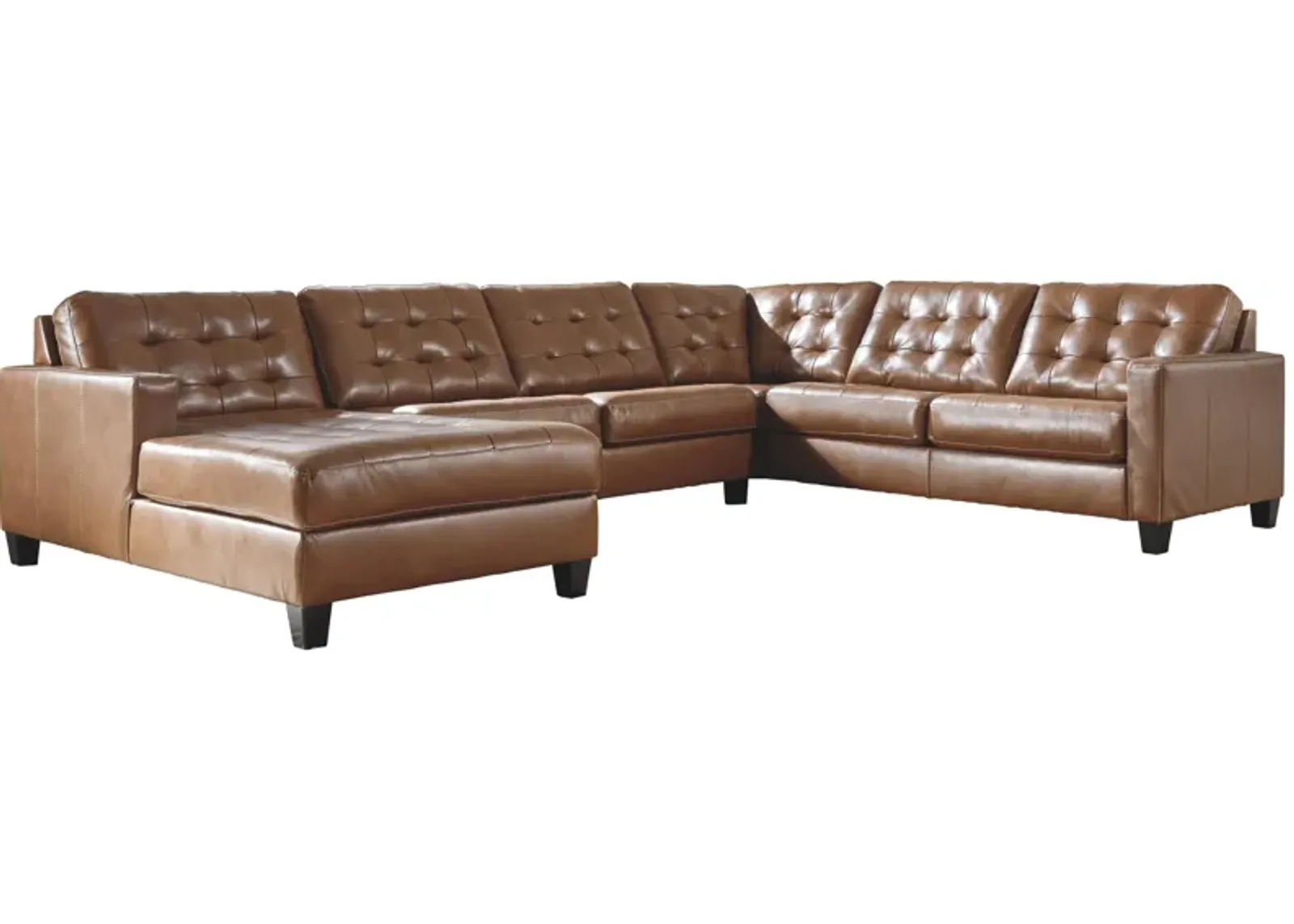 Ashley Baskove 4-Piece Sectional with Chaise Left-Arm Facing Auburn