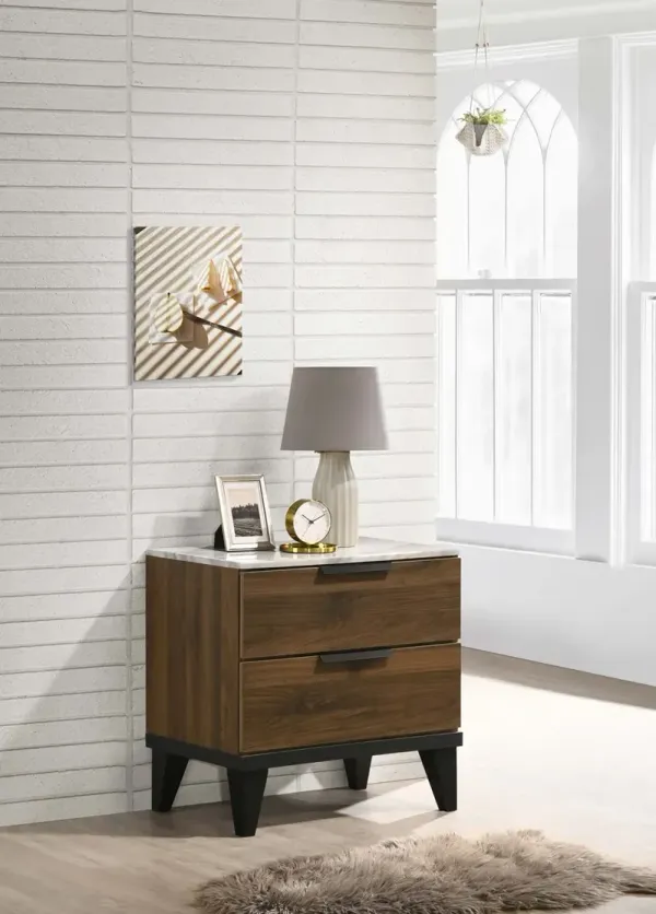 Mays 2-Drawer Nightstand Walnut