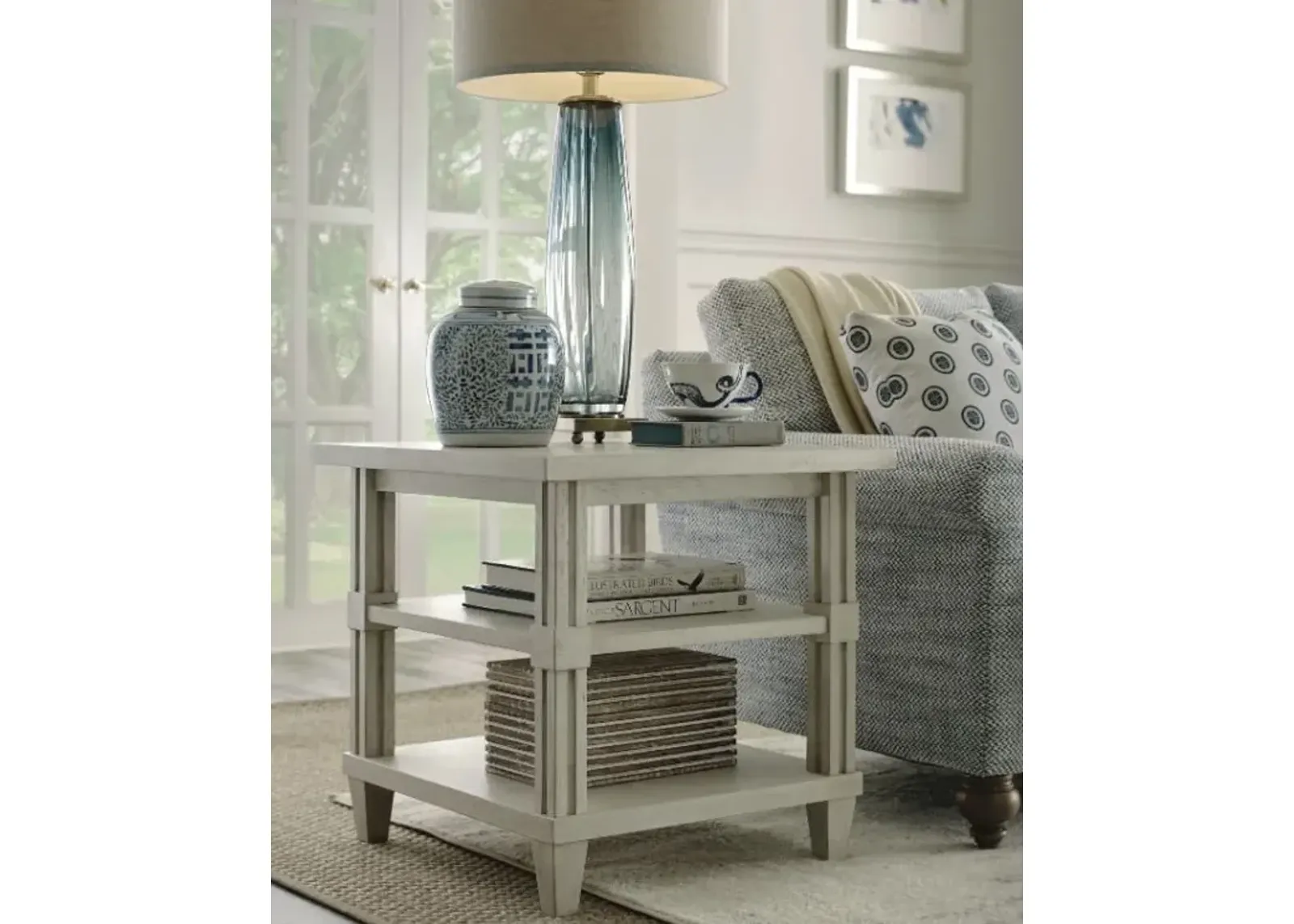 American Drew Grand Bay Egret Wayland Rectangular End Table