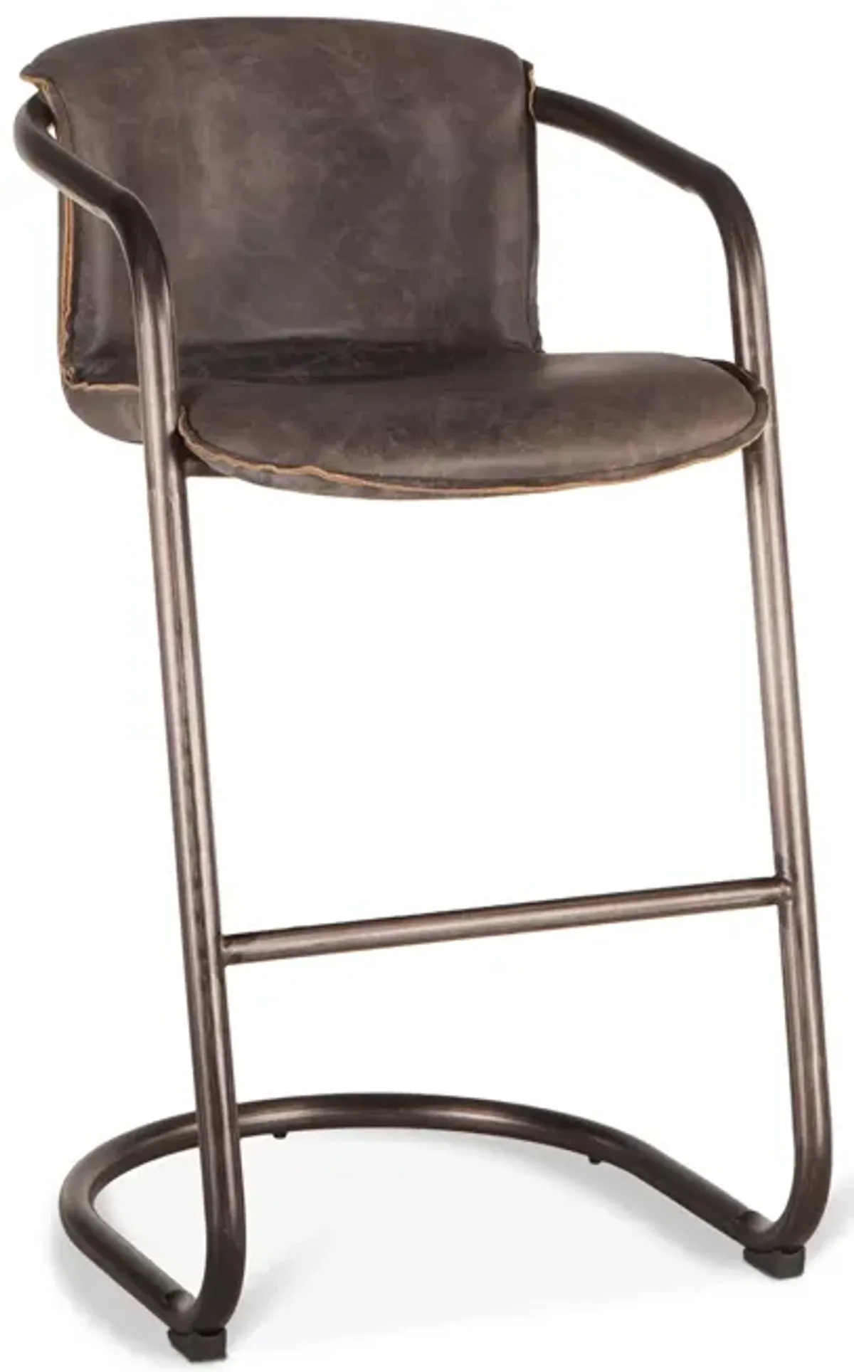 Home Trends Design Portofino Distressed Antique Ebony Leather Bar Chairs