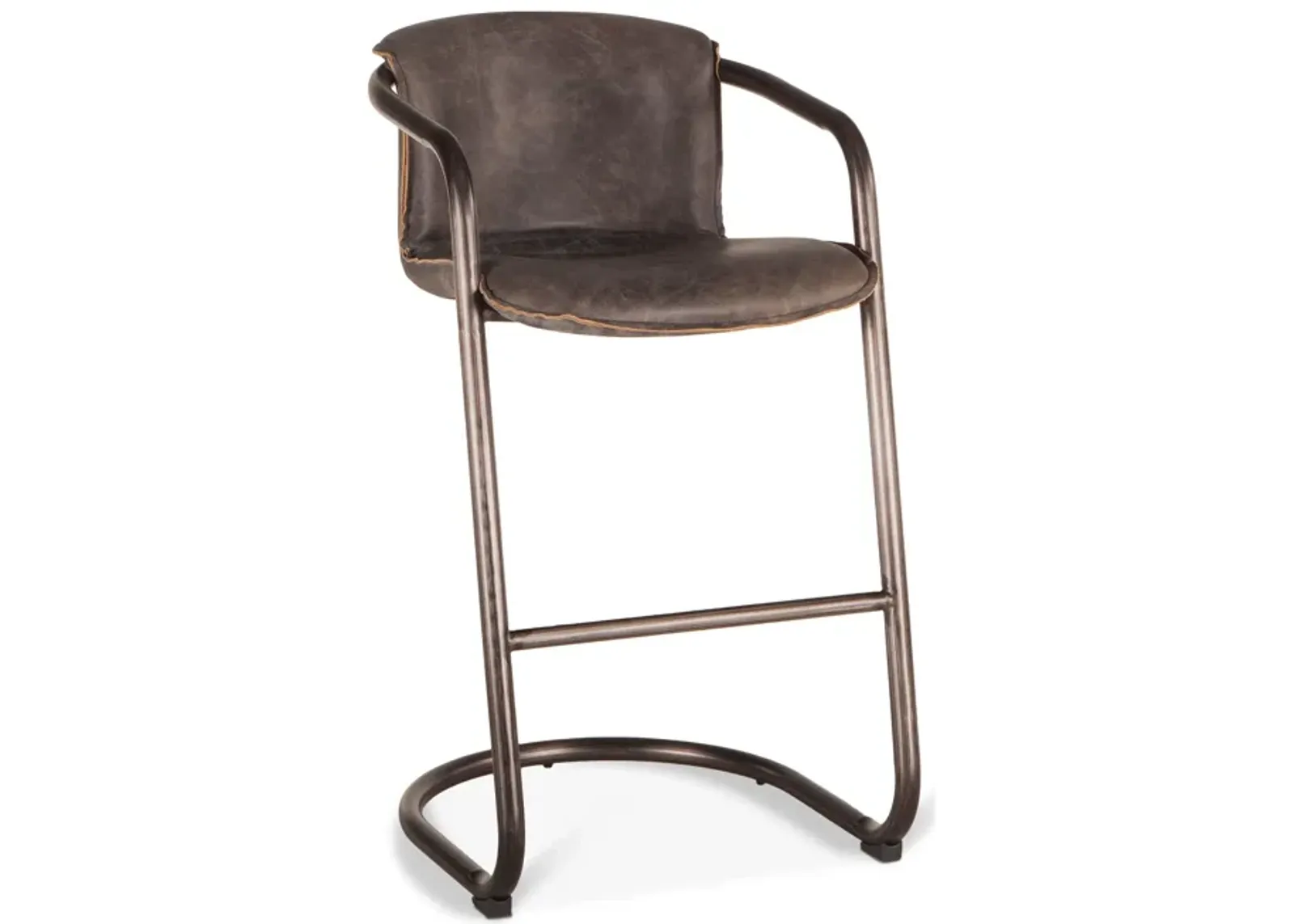 Home Trends Design Portofino Distressed Antique Ebony Leather Bar Chairs