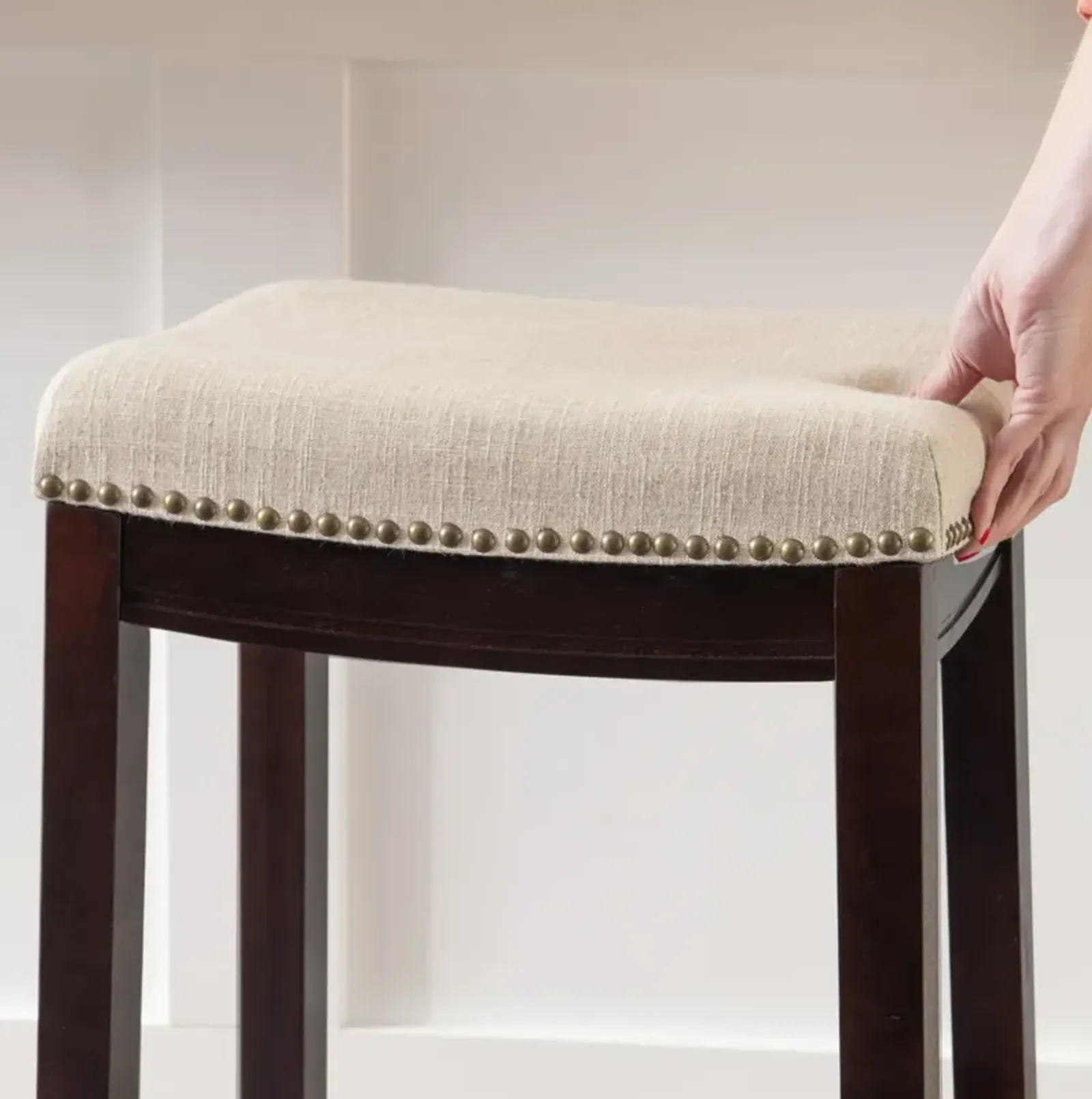 Linon Claridge Linen Bar Stool