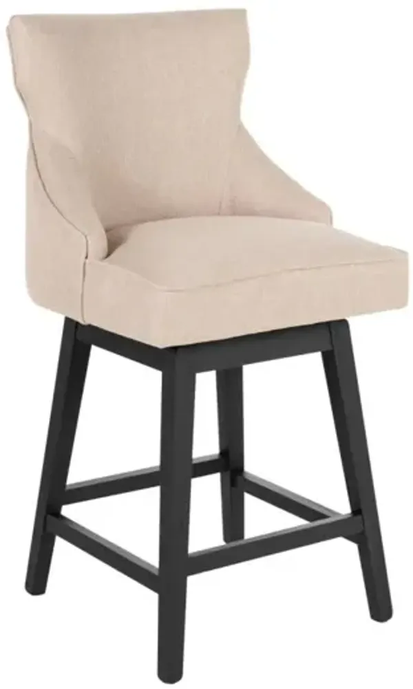 LUCY SWIVEL COUNTER STOOL IN BLACK/BISCUIT