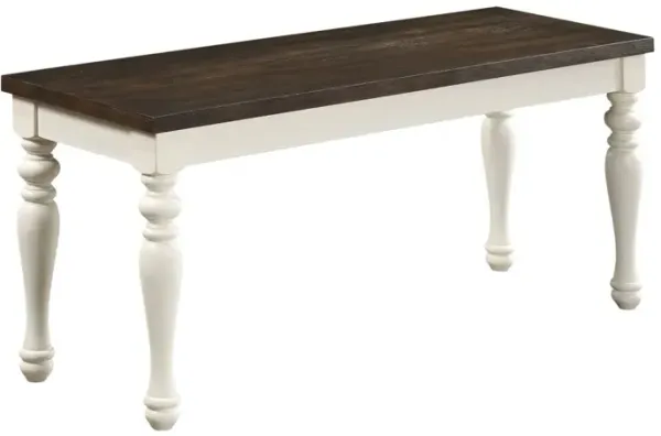 Steve Silver Joanna Two-Tone Bench In Ivory & Mocha