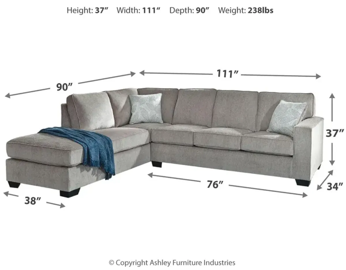 Ashley Altari 2-Piece Sectional with Chaise Left-Arm Facing Alloy