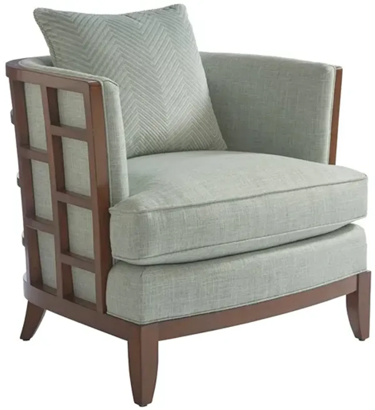 Tommy Bahama Home by Lexington Ocean Club Accent Barrel Chair in Brown/Green